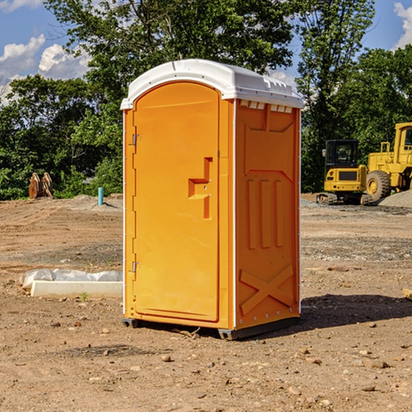 how often are the portable restrooms cleaned and serviced during a rental period in Rosedale OK